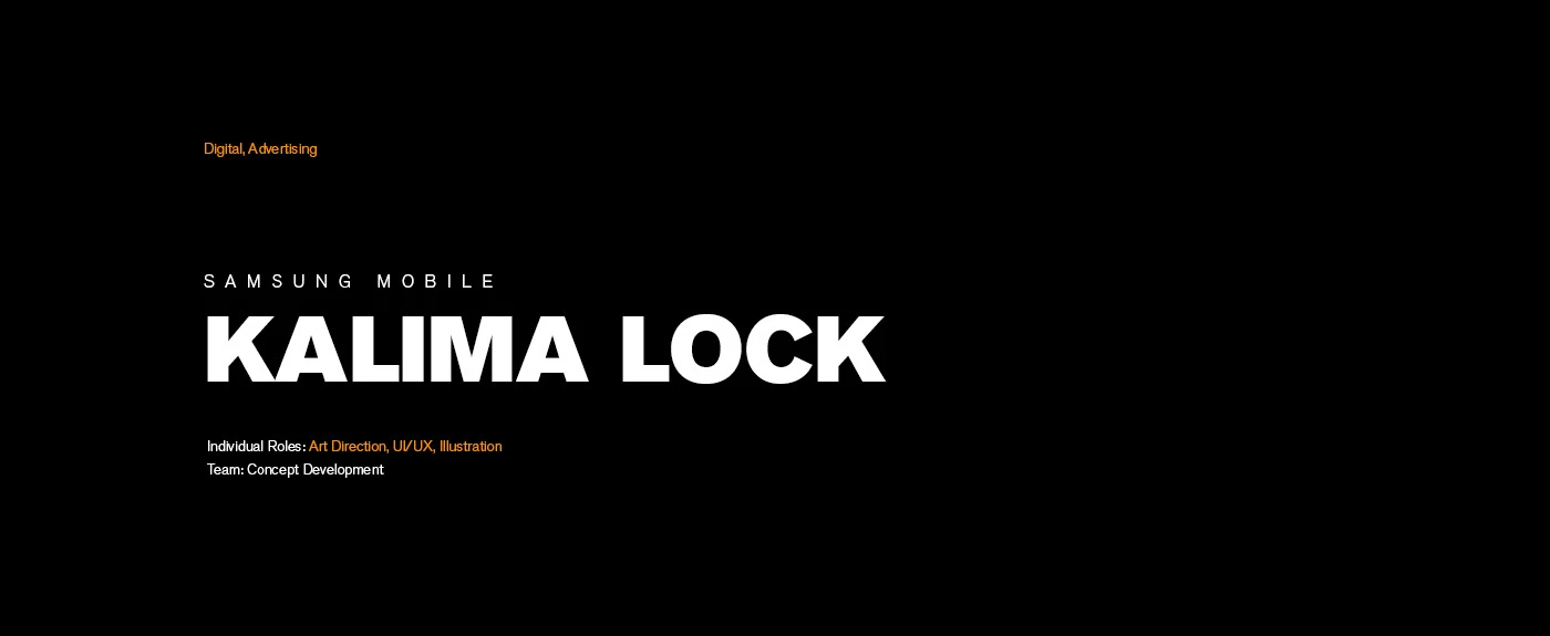 Samsung Mobile — KALIMA Lock title card